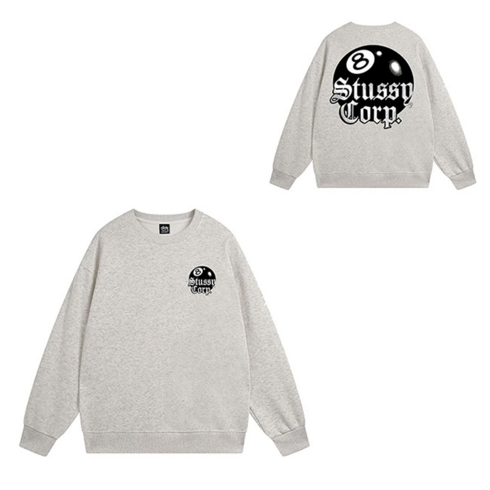 Stussy Sweatshirt 8 Ball Crew Sweat Light Gray